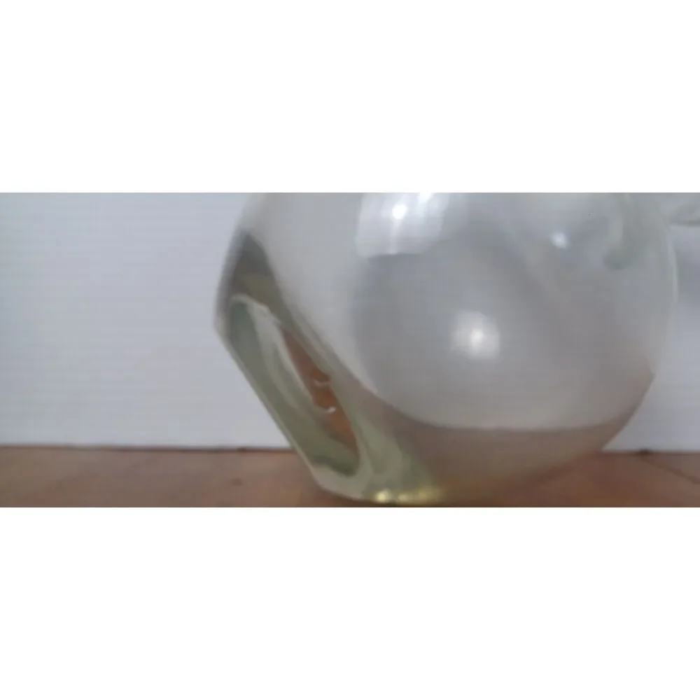 Contemporary Art Glass 8.5" Hand Blown Thick Clear Glass Vintage Vase - Picture 10 of 10